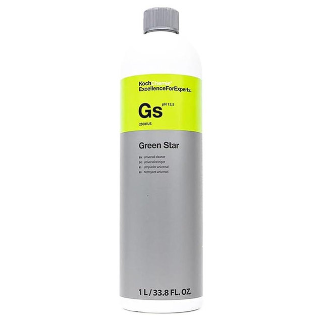 KOCHCHEMIE Green Star - Highly Concentrated Universal Cleaner; NTA, Phosphate, and Solvent Free, Clean Auto Interiors and Exteriors, Engines, Commercial, Home, and Industrial Use (1 Liter)