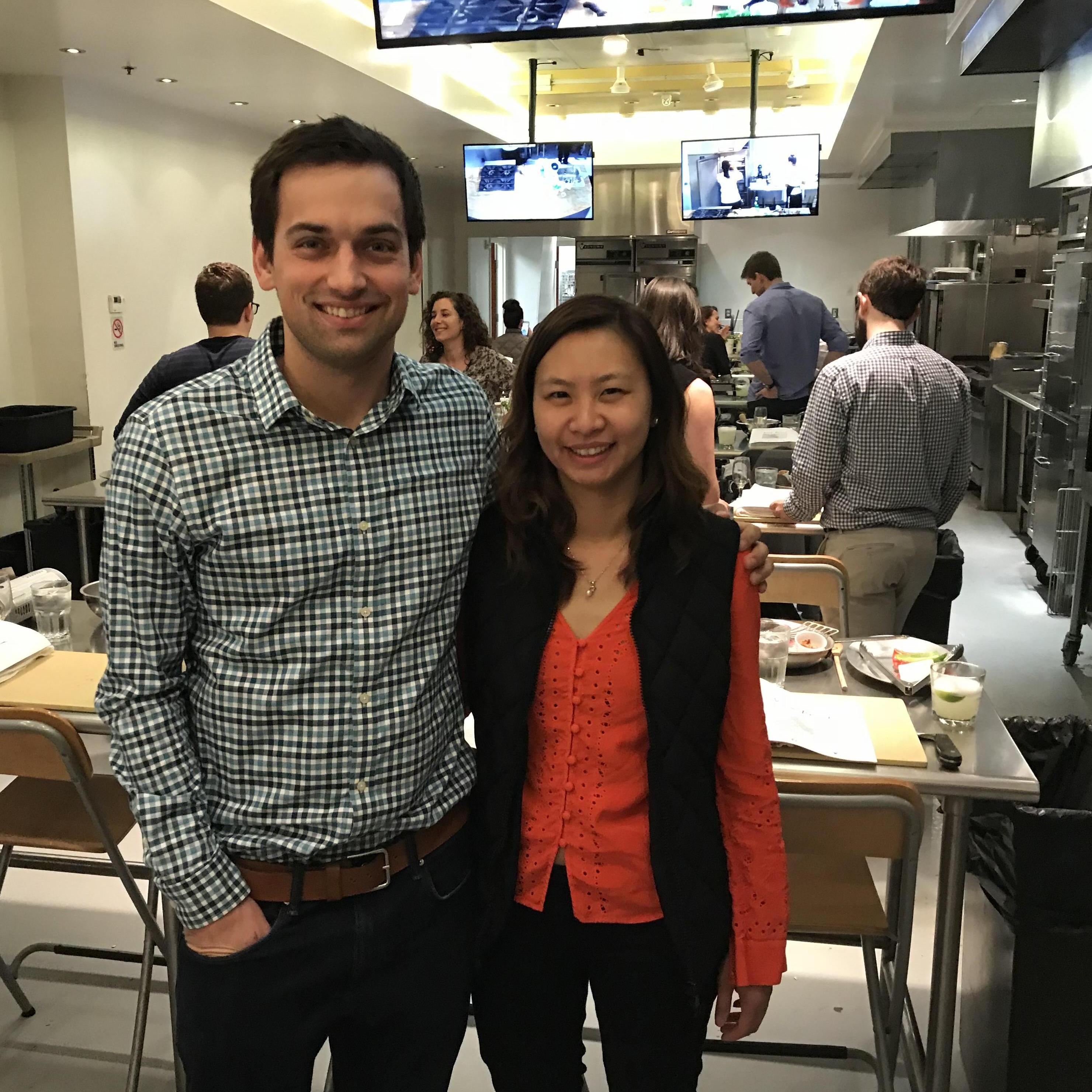 The cooking class was one of our first dates!