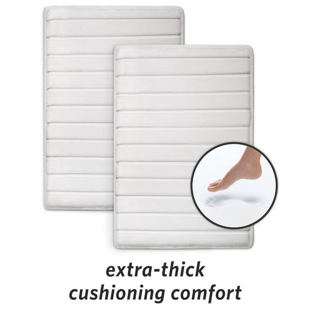 MICRODRY® Charcoal-Infused 17" x 24" 2-Pack Memory Foam Bath Mat Set
