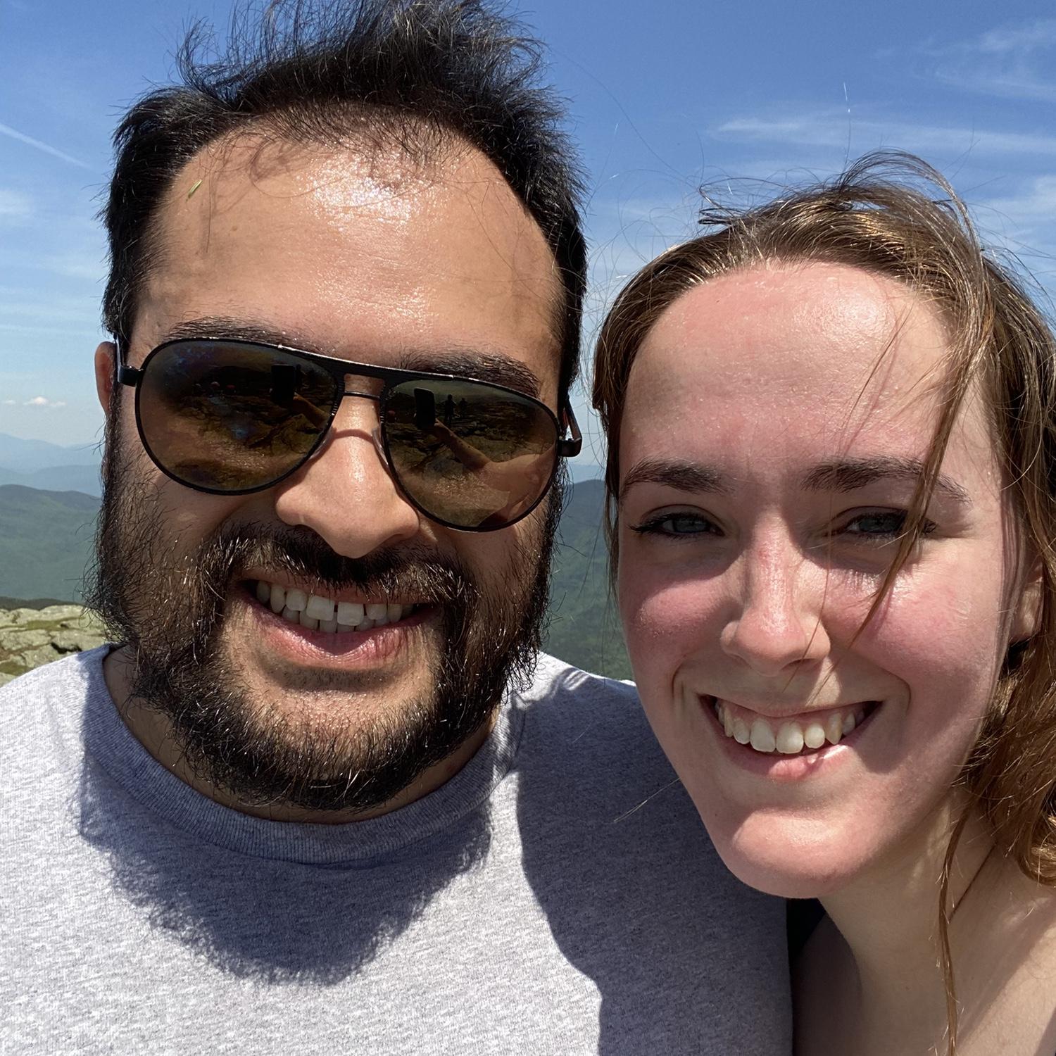 We made it to the top of the mountain! I wanted to give up but he told me he would give me one detail about the ring. We were sunburnt for days after this!