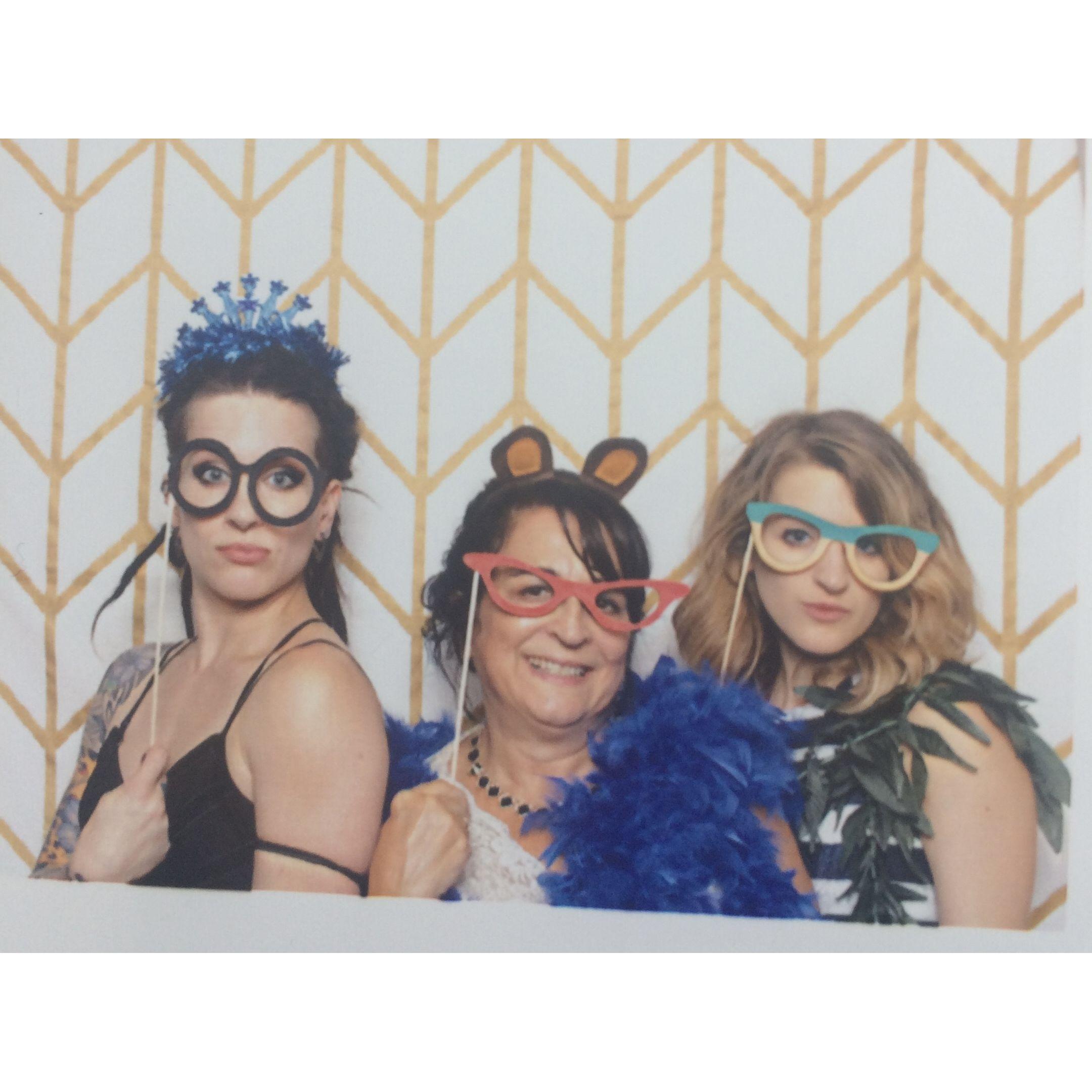 Madeline, Loretta, and Emily pose at Katie & David's wedding!