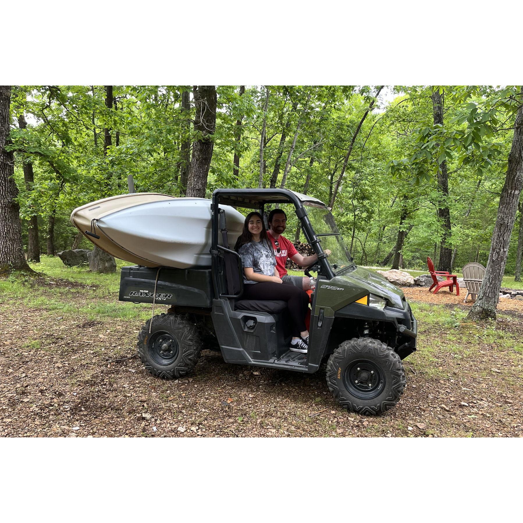 The kayaks fell off 30 seconds later