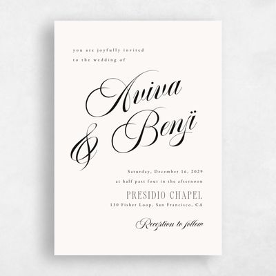 Beige Wedding Invitation - Lille Portrait