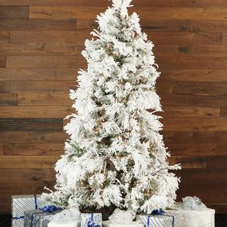 Flocked Snowy Pine Christmas Tree