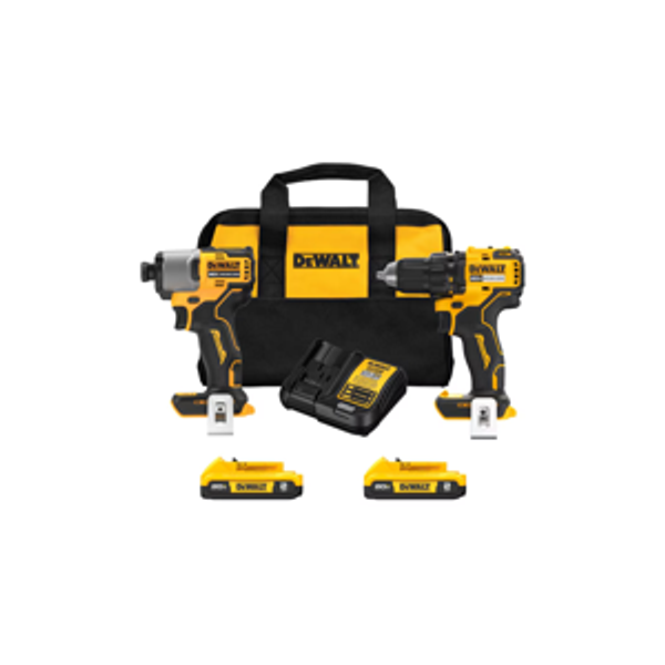 ATOMIC 20V MAX Lithium-Ion Cordless Combo Kit (2-Tool) & 1/4 in. Bit Set (30-Piece) w/ (2) 2Ah Batteries, Charger & Bag