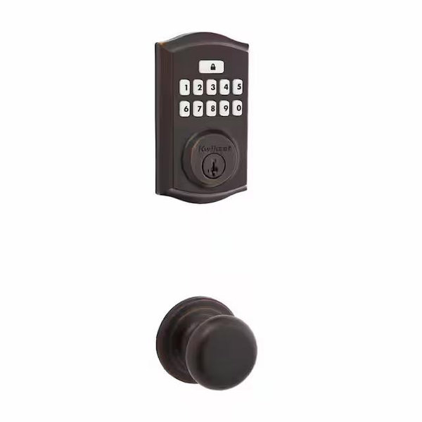 Kwikset SmartCode 260 Traditional Venetian Bronze Keypad Electronic Deadbolt Feat SmartKey w/Hancock Hall/Closet Knob Combo Pack 9260TRL720H11PR