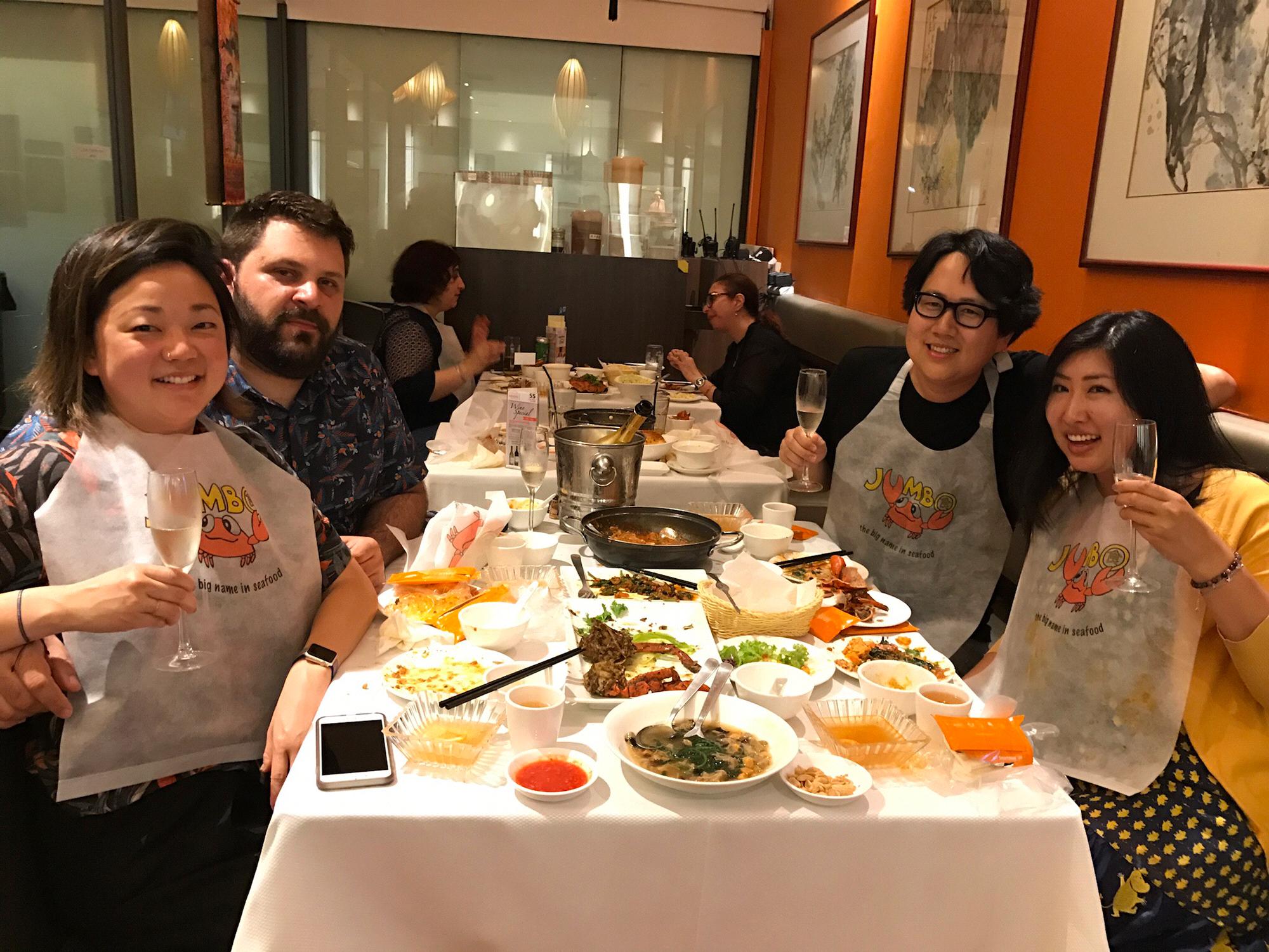 Here we are with Evan (Alex's brother-in-law and Jessica (Alex's sister) in Singapore.