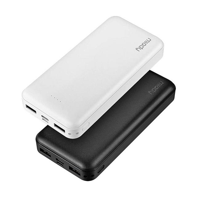 2-Pack Miady 20000mAh Portable Charger Power Bank, Dual USB Output and USB-C Input, Fast Charging Battery Pack Charger for iPhone X, Galaxy S9, Pixel 3 and etc