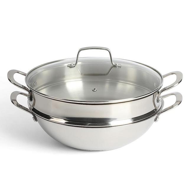Martha Stewart Castelle 12" 18/8 Stainless Steel Induction Safe Multi-Purpose Essential Pan w/Steamer