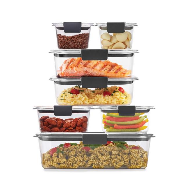 Rubbermaid Brilliance Storage 14-Piece Plastic Lids | BPA Free, Leak Proof Food Container, Clear