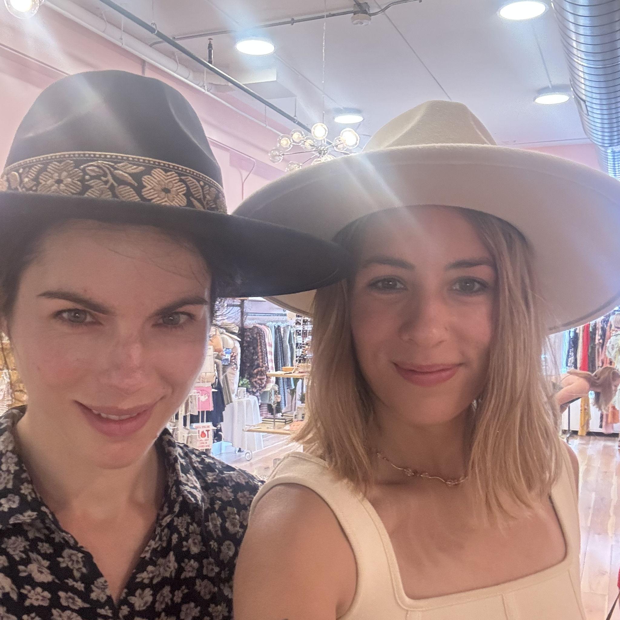 We took this selfie in a shop in Denver, the day before we got engaged!
