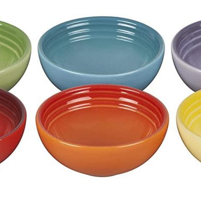 Le Creuset Stoneware Pinch Bowl Gift Set, Set of 6 Prep Bowls, Multi Color