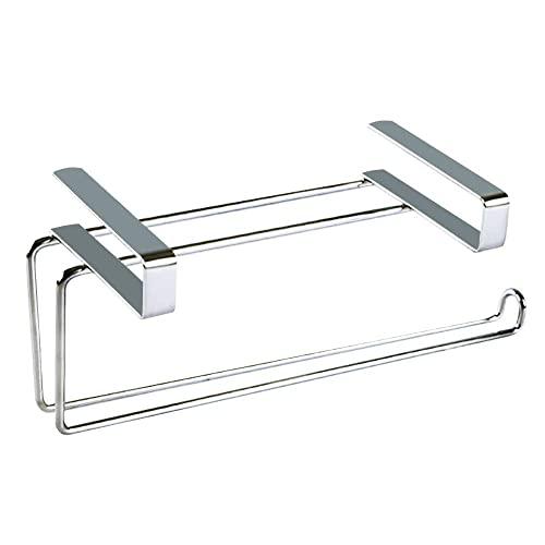 Paper Towel Hanger Holder Stainless Steel Kitchen Roll Paper Towel Holder Tissue Hanger Organizer Rack for Kitchen Under Cabinet Over Door (Paper Towel Holder)