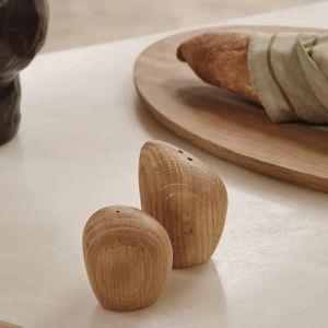 Cairn Salt and Pepper Shakers - Set of 2 - Oak | fem LIVING