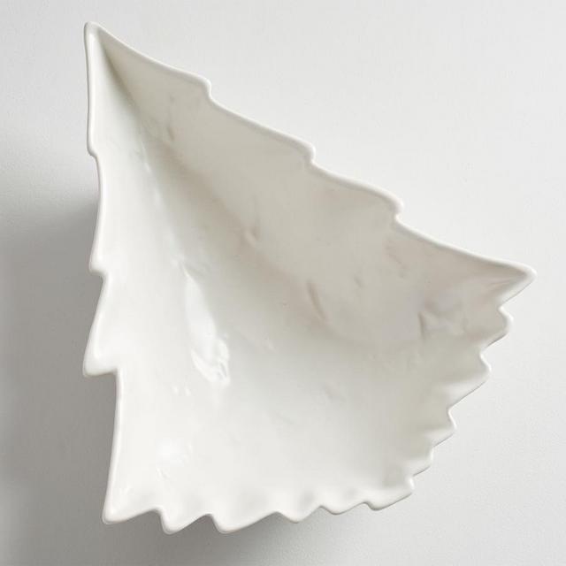 Holiday Christmas Tree Shaped Stoneware Serving Bowl