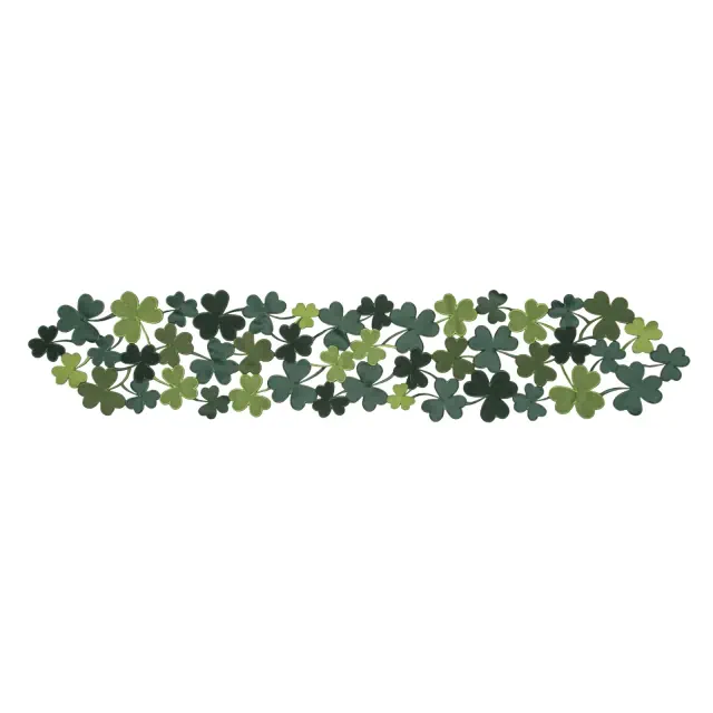 C&F Home Clover Shamrocks Shaped Cutwork St. Patrick's Day Table Runner 14" x 68"