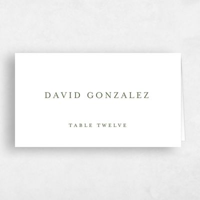 Olive, Green Wedding Place Card - Sinclair