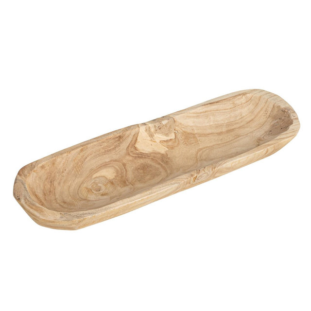 Storied Home Paulownia Wood Oval Bowl