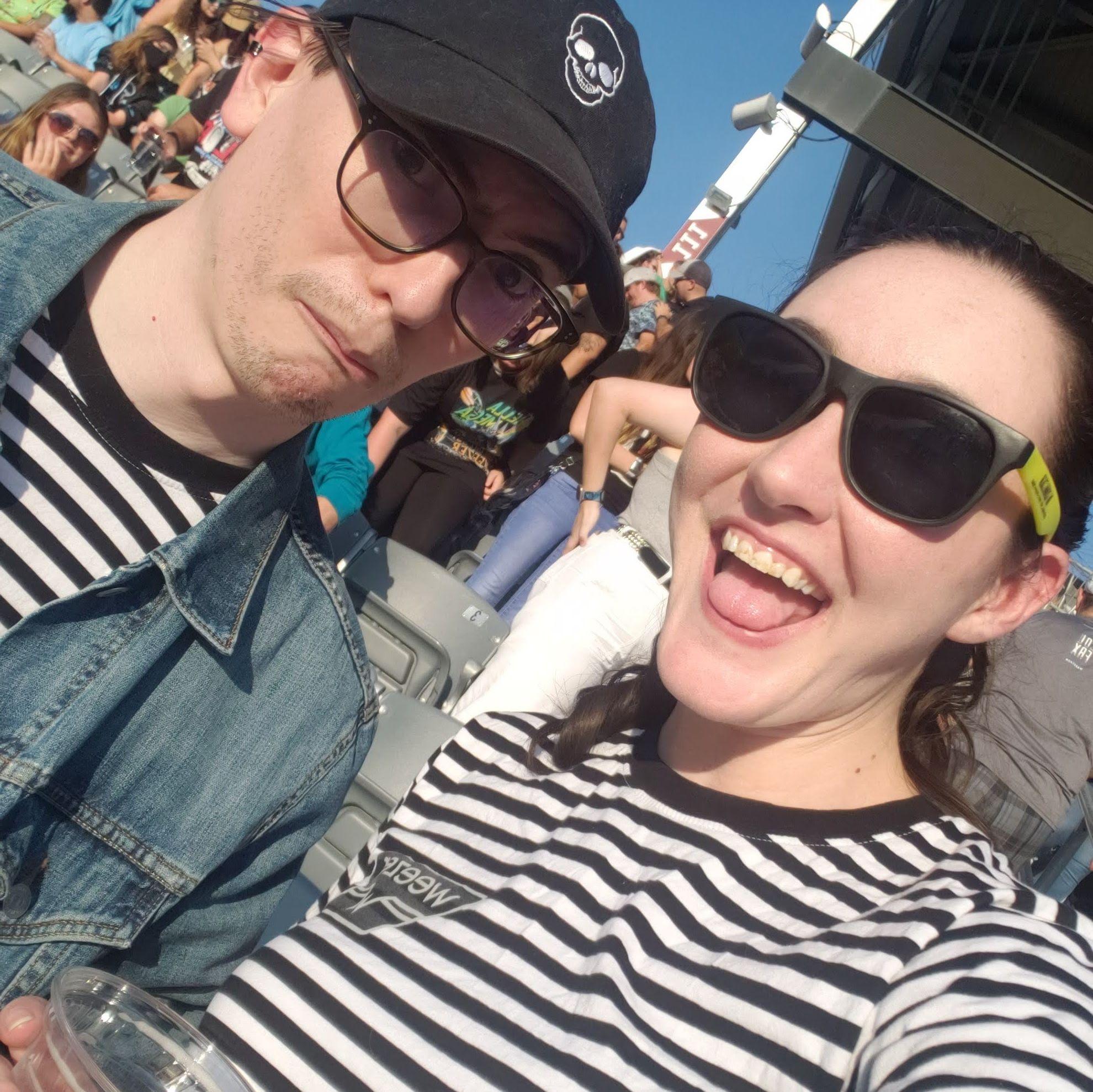 Us at Hella Mega! We both love Weezer and concerts!