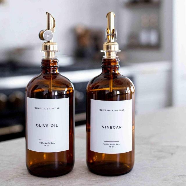Olive Oil & Vinegar Amber Glass Bottles