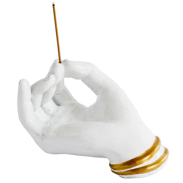 John Derian Hand Incense Holder with Golden Brackets