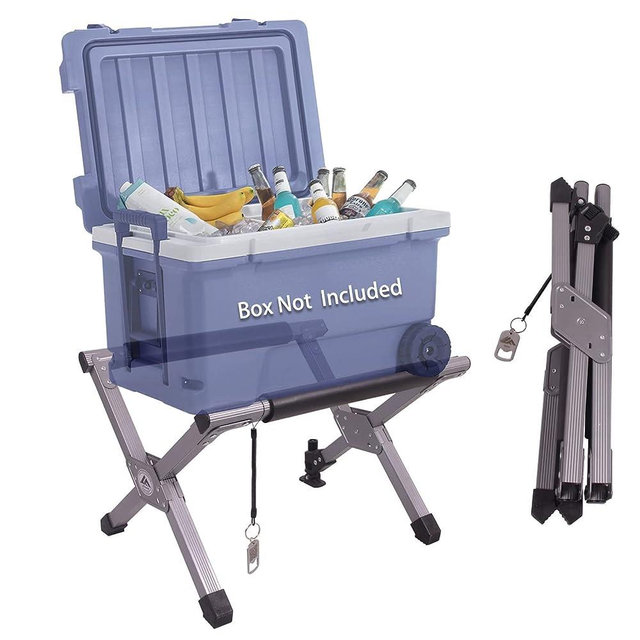 Ablazer Folding Cooler Stand with Carry Bag, Anti-Slip for Camping Hiking BBQ Cooking Picnic Outdoor, Light Weight Foldable Fridge Ice Box Holder
