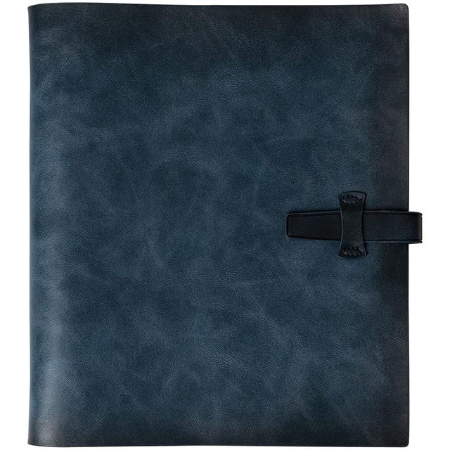 Photo Album 4x6 200 Photos, Genuine Leather Photo Albums with Writing Space with 30 Writing Paper, Travel Family Wedding Kids Graduation Ultrasound Baby Picture Album Scrapbook Photo Album（Blue）