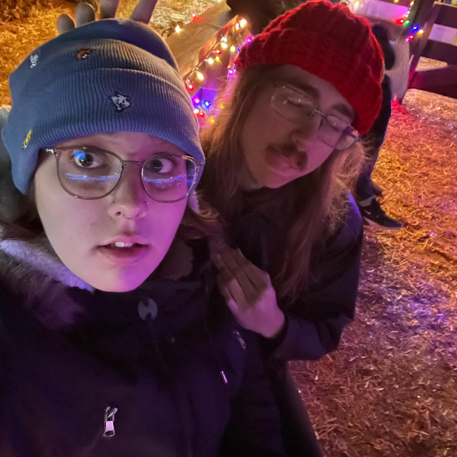 Paul and Victoria showing their best goofy faces.
