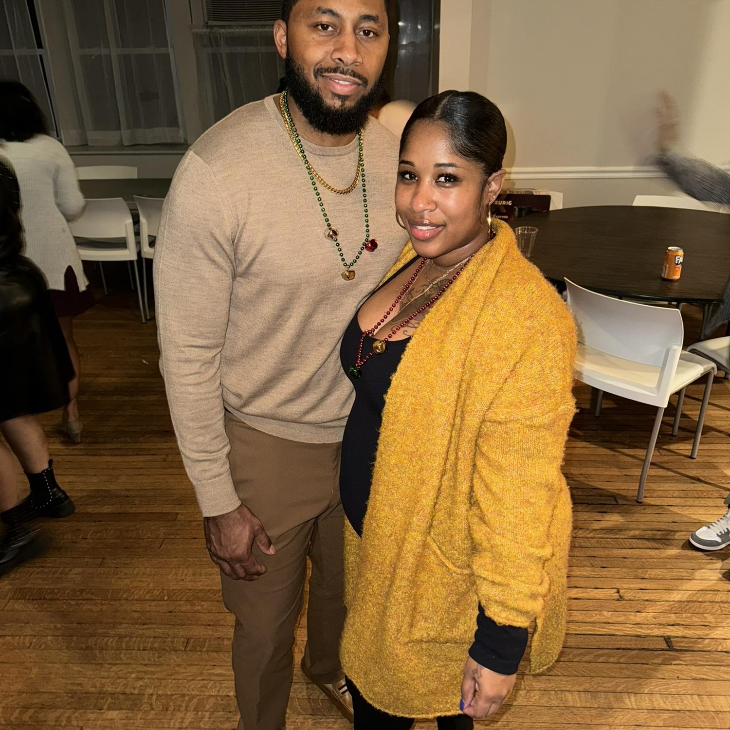 First job holiday party together🪩