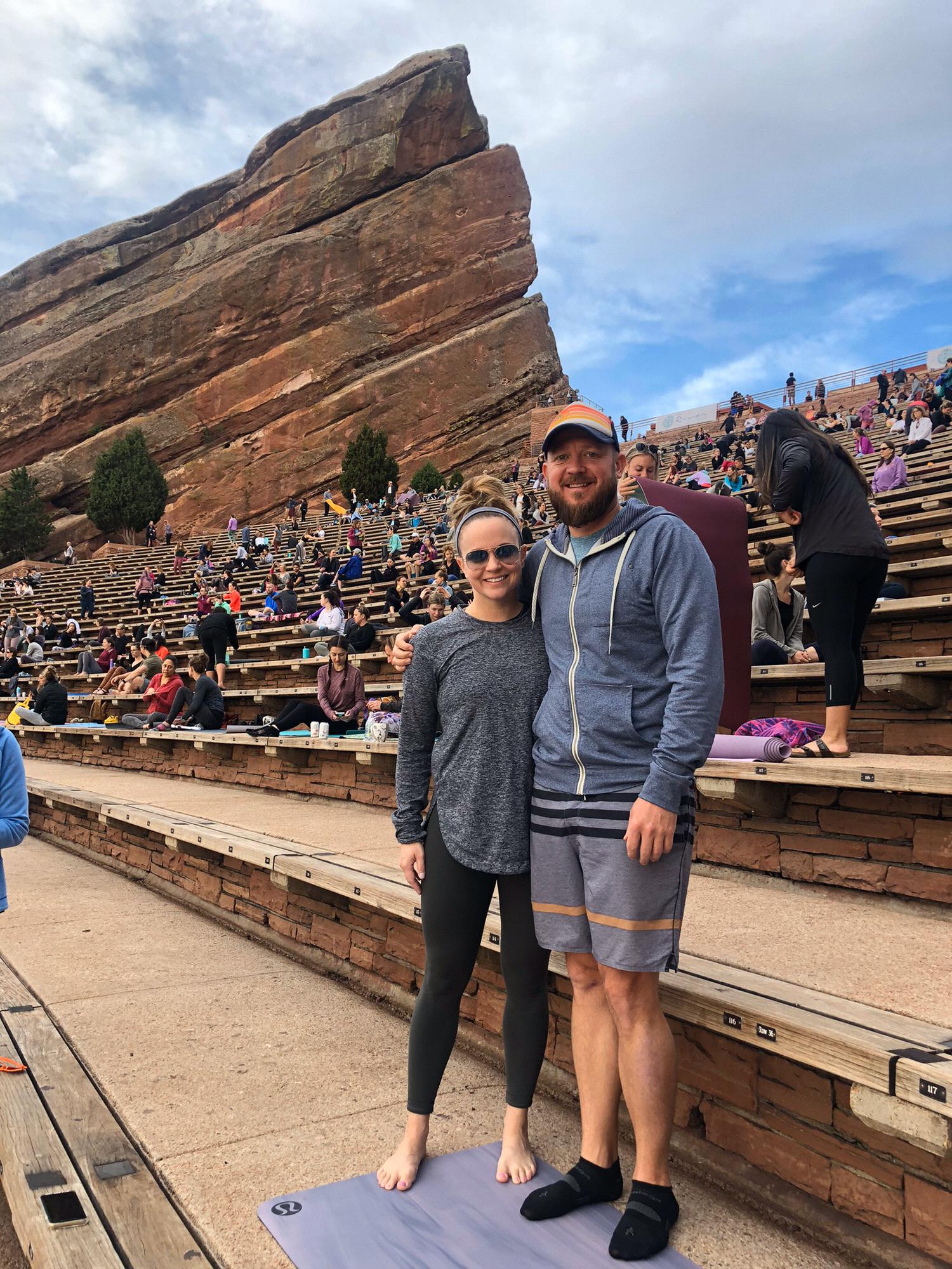 Trav’s first yoga class at Yoga on the rocks
