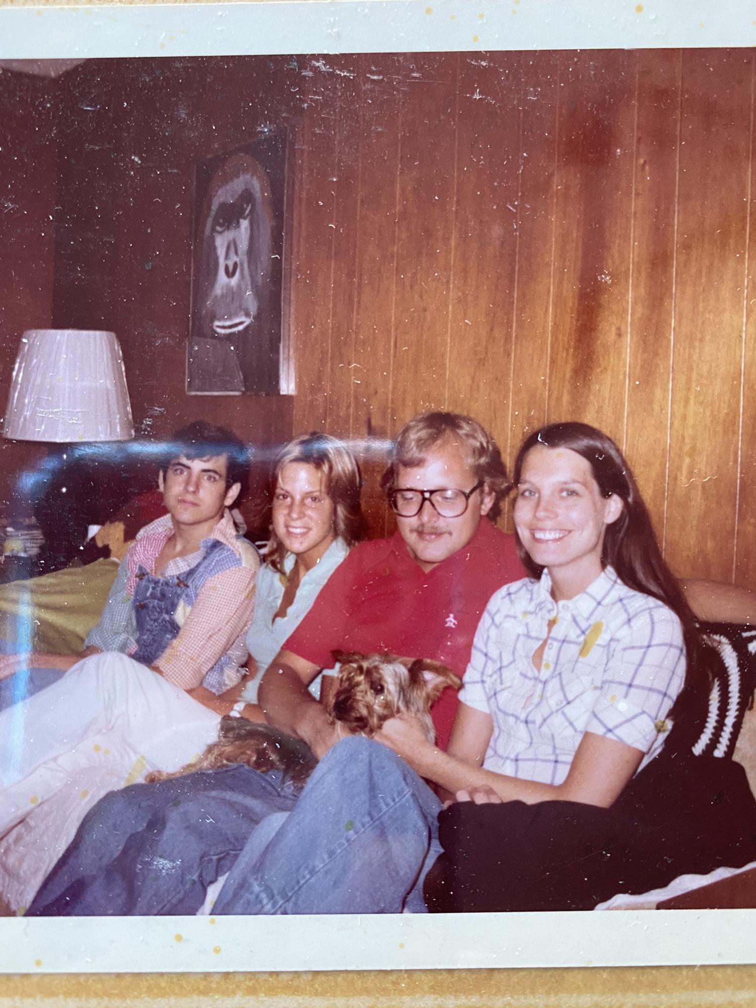 Mid-1970’s—Junior High Boyfriend Peter & Girlfriend Carolyn, Ron, Carolyn’s brother and Beth, future sister-in-law and Dolly, the Yorkie.