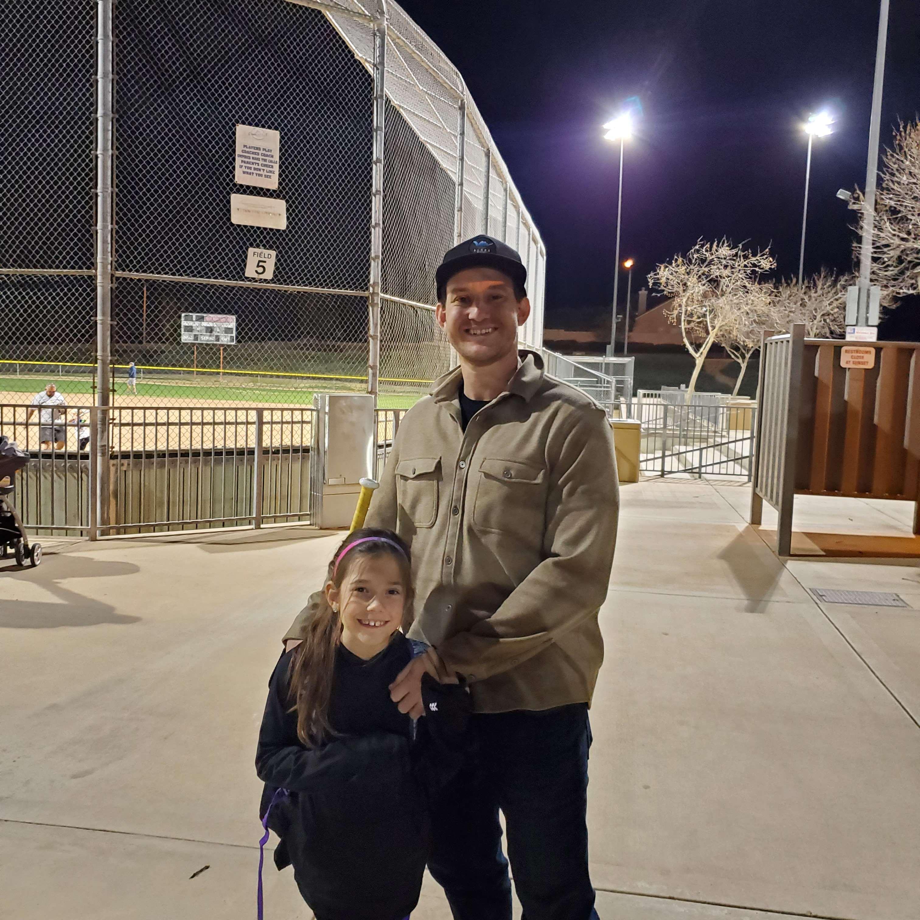 Alli's First Softball Practice With Garrett