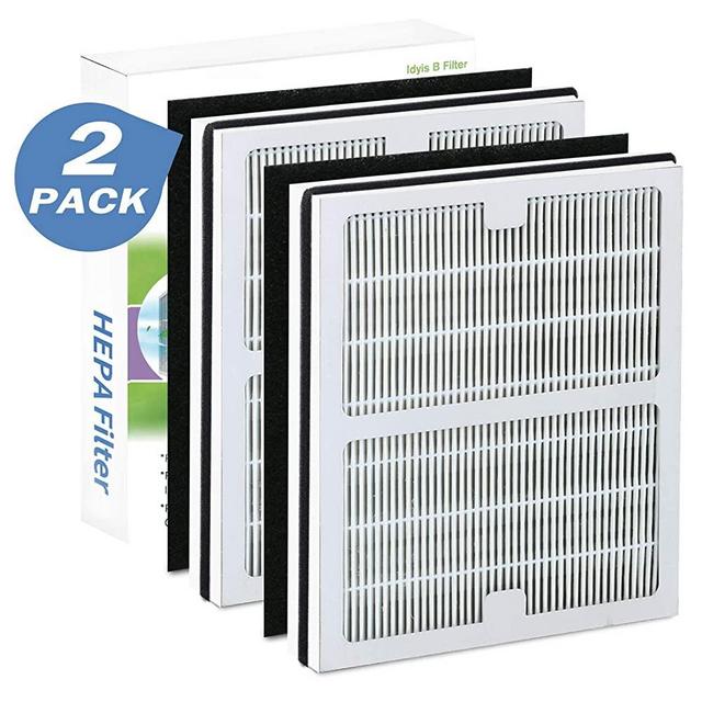 2 Pack IAF-H-100B True Hepa Filter for Idylis AC-2125,AC-2126,IAP-10-125,IAP-10-150,IAP-10-050,IAC-40-140 Air Purifiers, Model # IAF-H-100B,IAFH100B,Includes 2 Idylis B HEPA & 2 Carbon Filters
