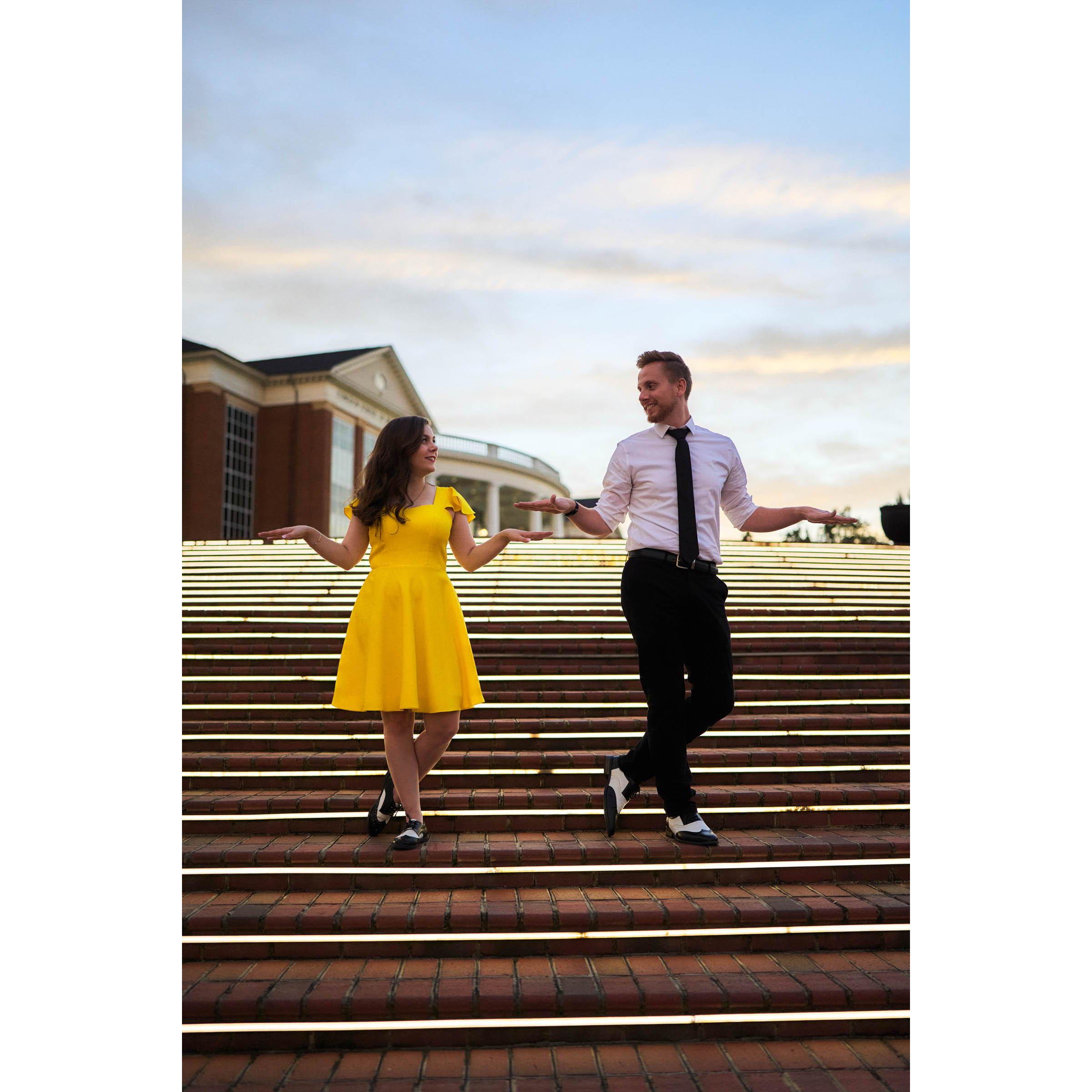 We decided to theme our engagement shoot to "LaLaLand", one of our favorite movies together!