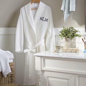 Monogrammed Waffle Bathrobe