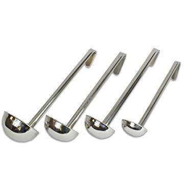 CucinaPrime Set of 4 Stainless Steel Soup Ladle 2oz, 4oz, 6oz, 8oz