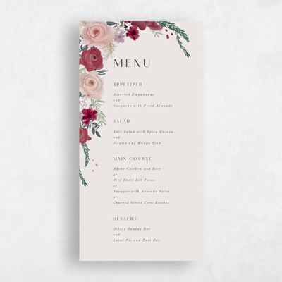 Red Summer Wedding Menu - Miele