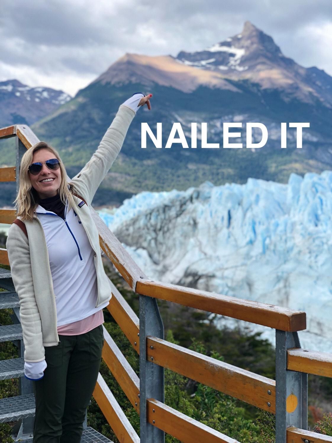 It all started with this picture. We were traveling to a glacier in Patagonia and Franco could not resist taking this masterpiece. (2/8)