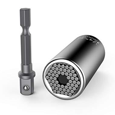 Universal Socket, Kusonkey Professional 7mm-19mm Universal Socket Tool Sets with Power Drill Adapter Best Christmas Gift for Men, DIY Handyman, Father/Dad, Husband, Boyfriend, Him, Women