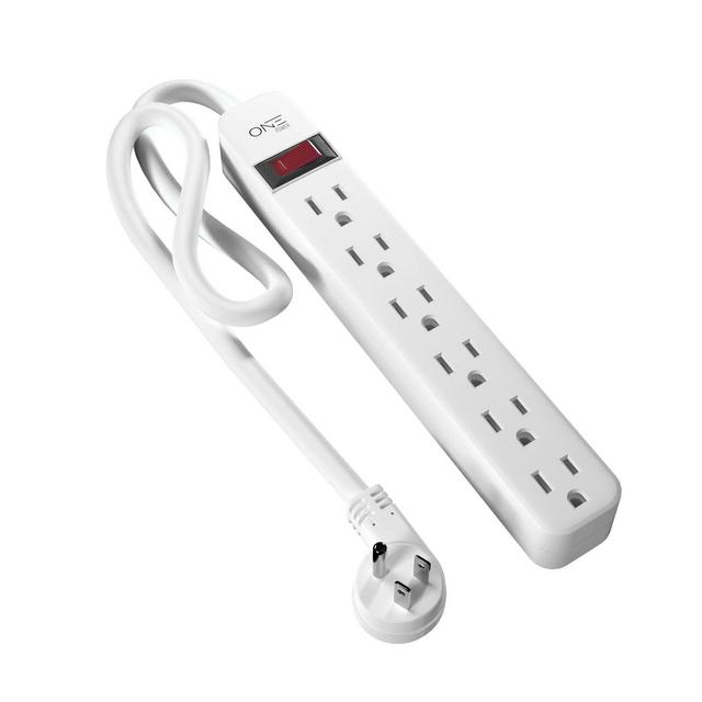 Promounts Compact Power Strip 6 Outlet with LED Power Switch Corded ETL Certified