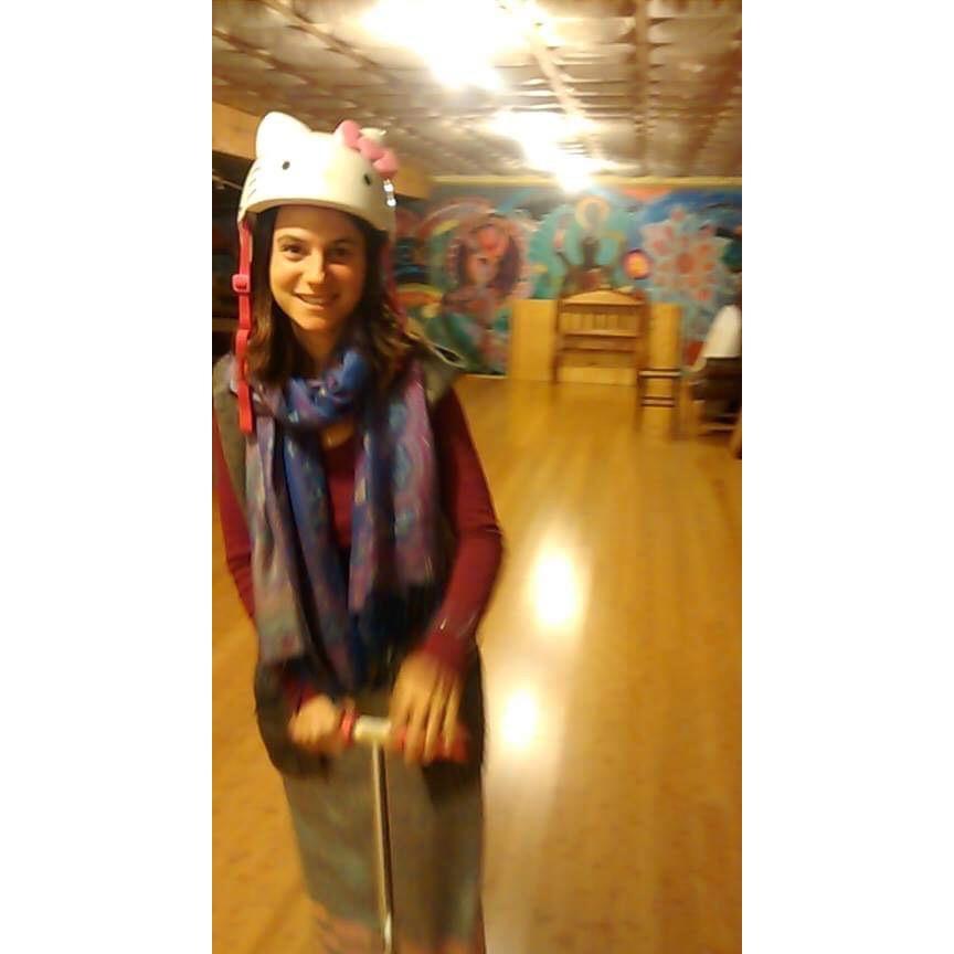 How Wendi attracted Rob in the first place. She seemed cool scootering around at Kirtan one night.