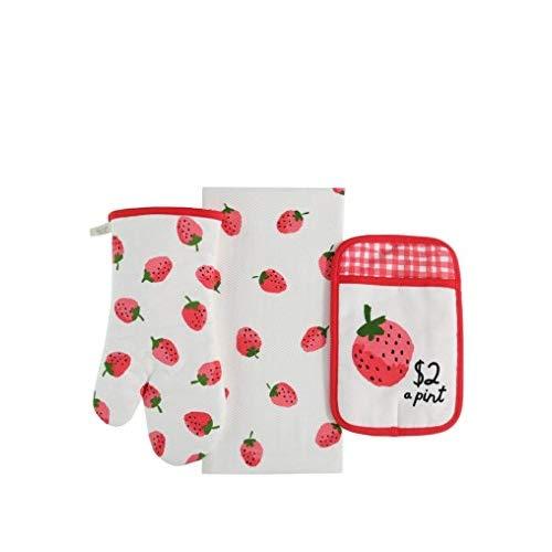Kate Spade Fresh Strawberries (Hibiscus) Three Piece Kitchen Set - All In Good taste