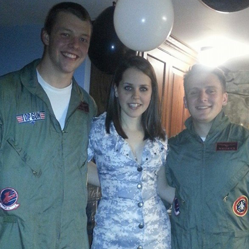 A: Hey! We should take a picture together! We're both "in the Army"
B: Uh I'm Top Gun - that's not the Army
A: Oh... well we should still take a picture!
B: Sure...only if my roommate can be in it