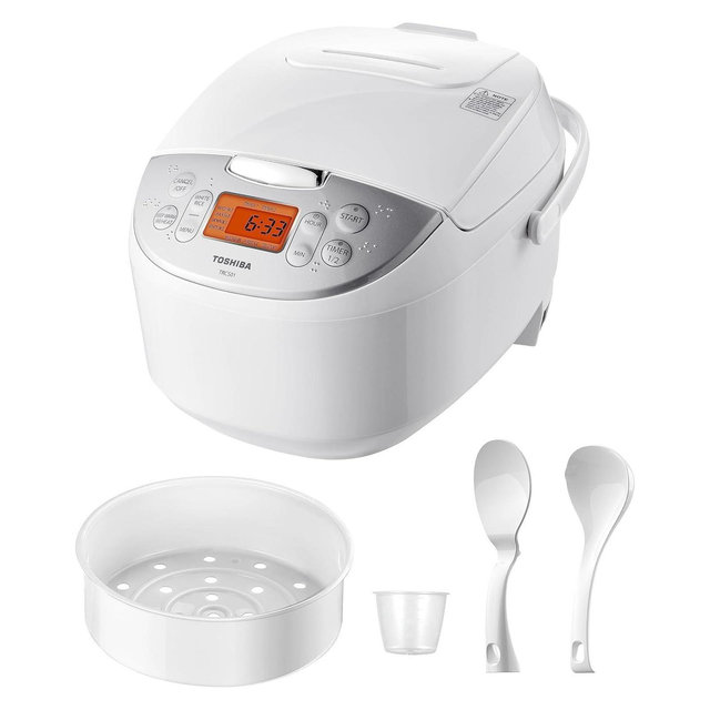 Toshiba Rice Cooker with Fuzzy Logic Technology, White