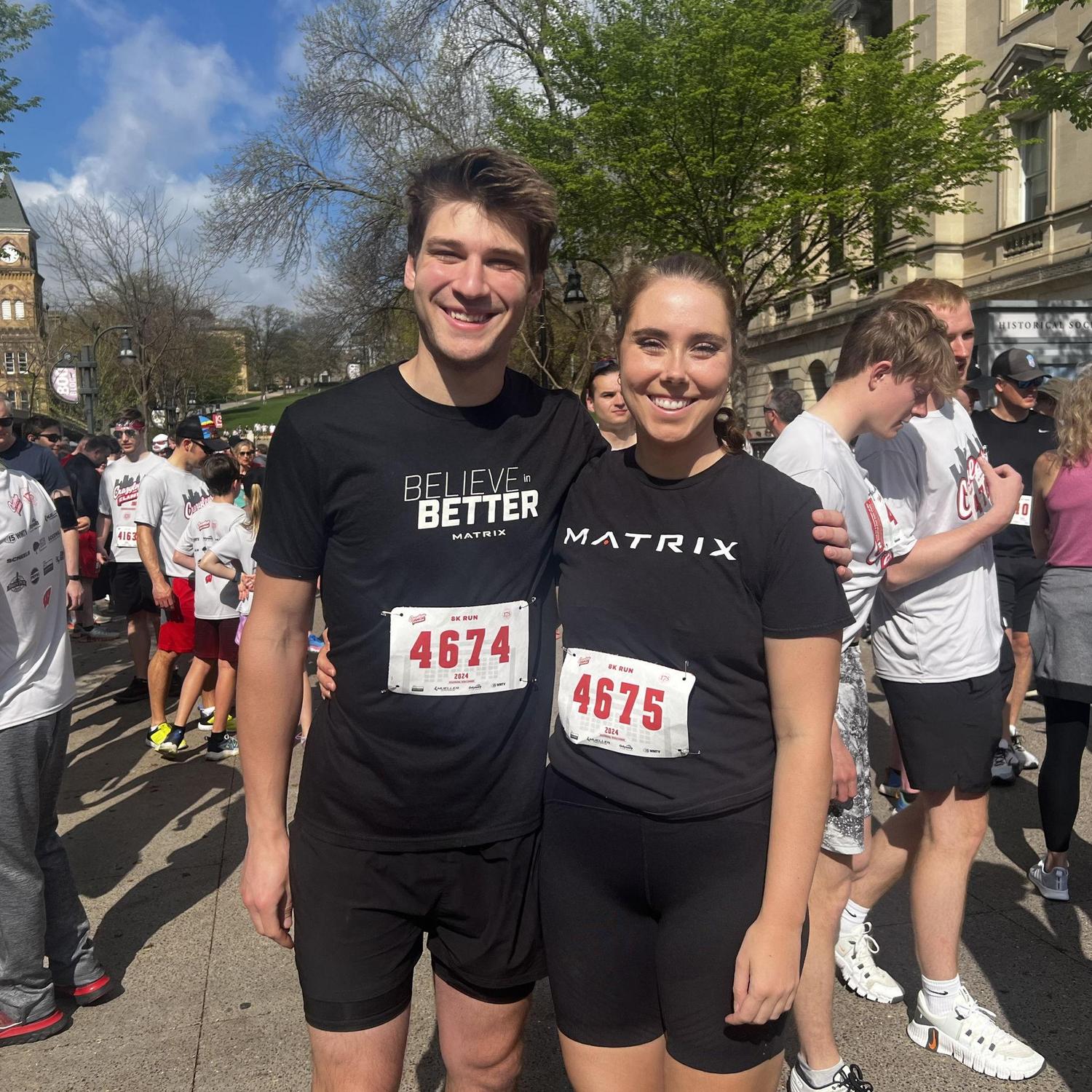 Before running the Crazy Legs 8K - repping Megan's former company