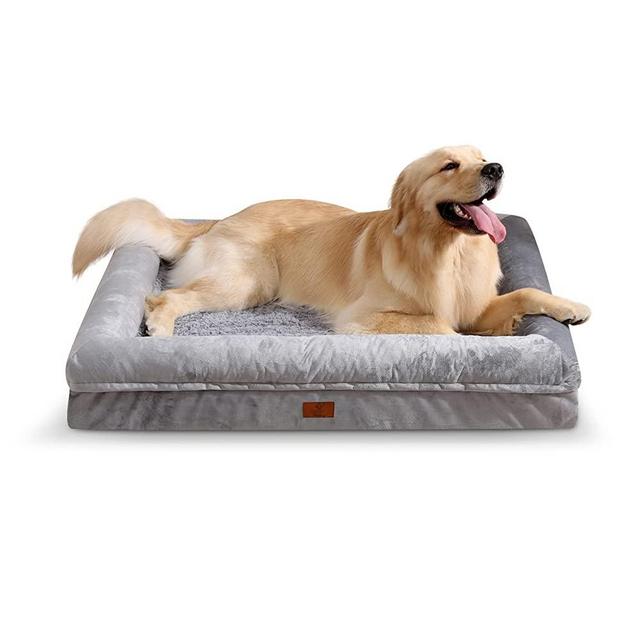 Dog Beds for Medium Large Jumbo Dogs, Yiruka Orthopedic Dog Bed with Waterproof Cover, Removable Bolster Dog Soft Sofa Bed with Nonskid Bottom, Pet Bed with Washable Cover, Doggy Bed