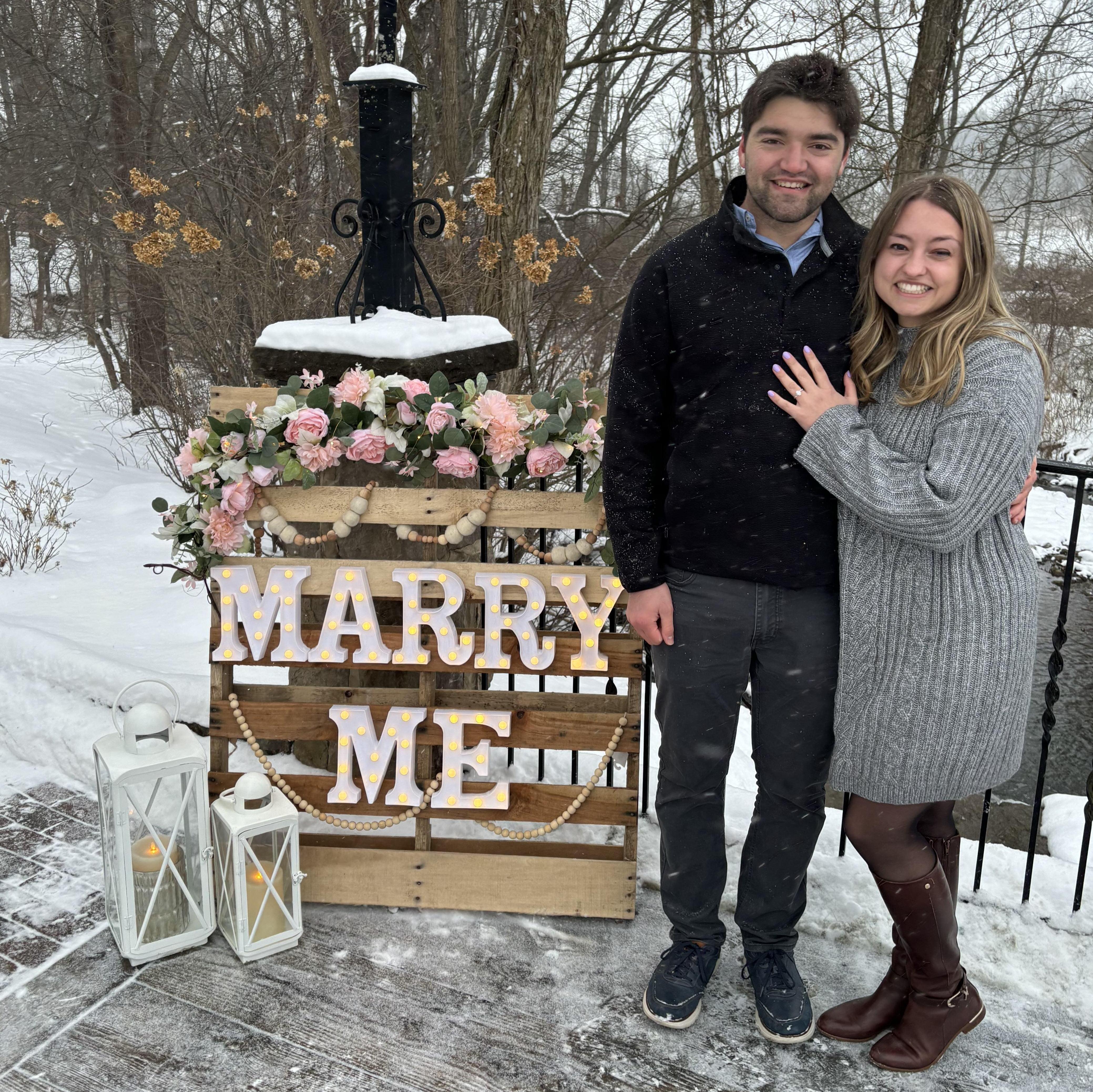 We got engaged on January 20, 2024 at Gervasi Vineyard in Canton, OH