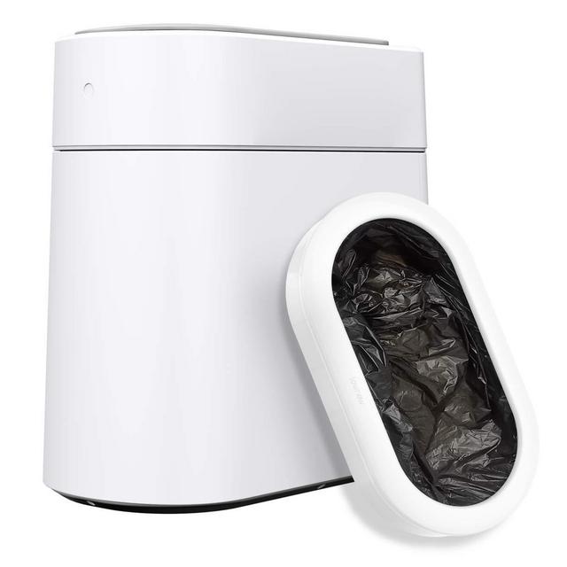 TOWNEW T3 Slim Self-Sealing Self-Changing 3.5-Gal Trash Can | Waterproof Automatic Open Lid Motion Sensor Garbage Bin | Smart Home Bathroom Electric Trash Cans - White x1 Refill Ring (Up to 20 Bags)