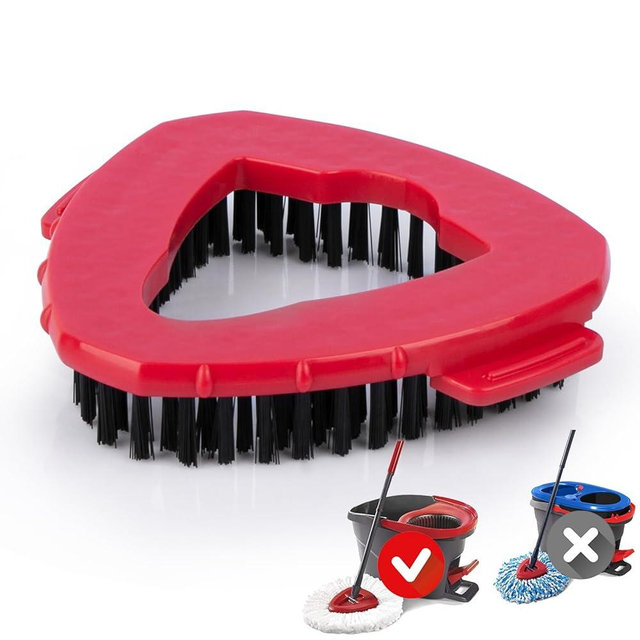 Spin Mop Replace Head Base Scrub Mop Brush Head Replacement for O Ceda EasyWring 1 Tank System, Shower Floor Scrubber, Hard Bristle Cleaning Brush for Bathroom Kitchen Wall Tile, Not Fit RinseClean
