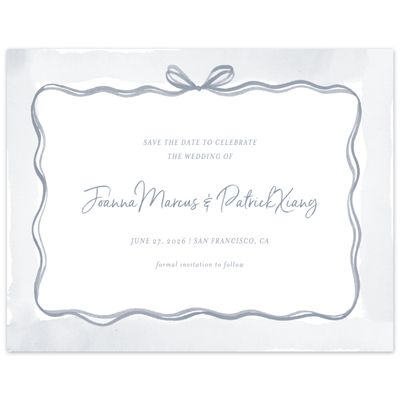 Periwinkle Gray, Grey Wedding Digital Save the Date - Darlington Landscape